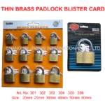 THIN BRASS PADLOCK BLISTER CARD