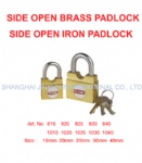SIDE OPEN BRASS PADLOCK and SIDE OPEN IRON PADLOCK