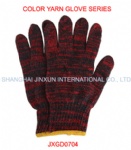COLOR YARN GLOVE RED-BLACK